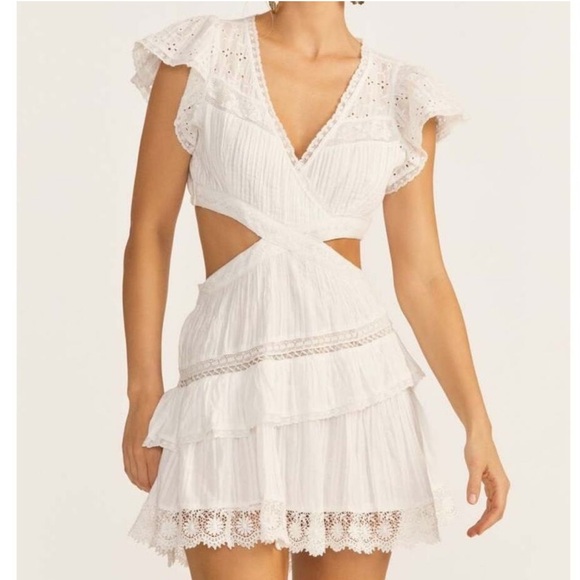 LoveShackFancy Dresses & Skirts - LoveShackFancy Audrina Mini Dress in White Lace